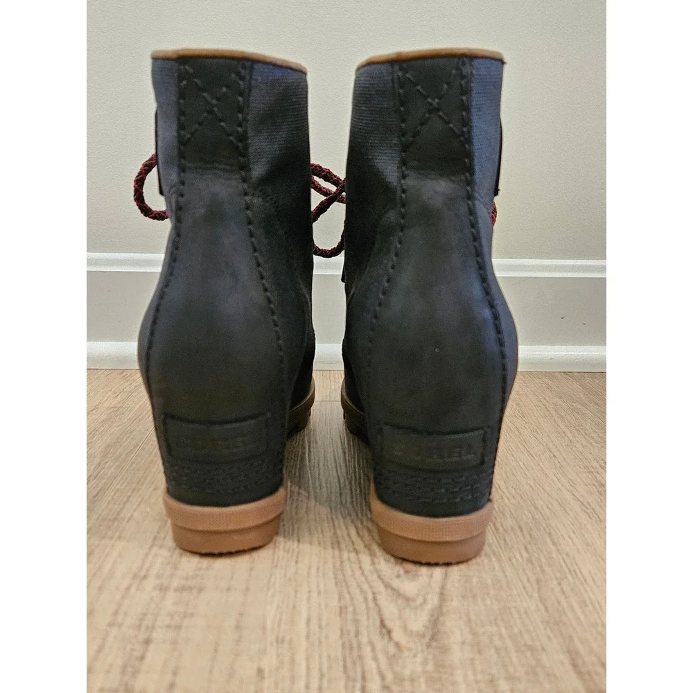 Sorel Joan of Arctic Wedge II PDX Boots Womens 8.5 Black Waterproof Lace Up